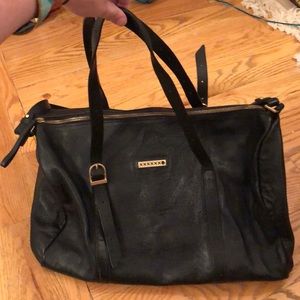 LIKE NEW black leather Kate Spade Saturday Duffel
